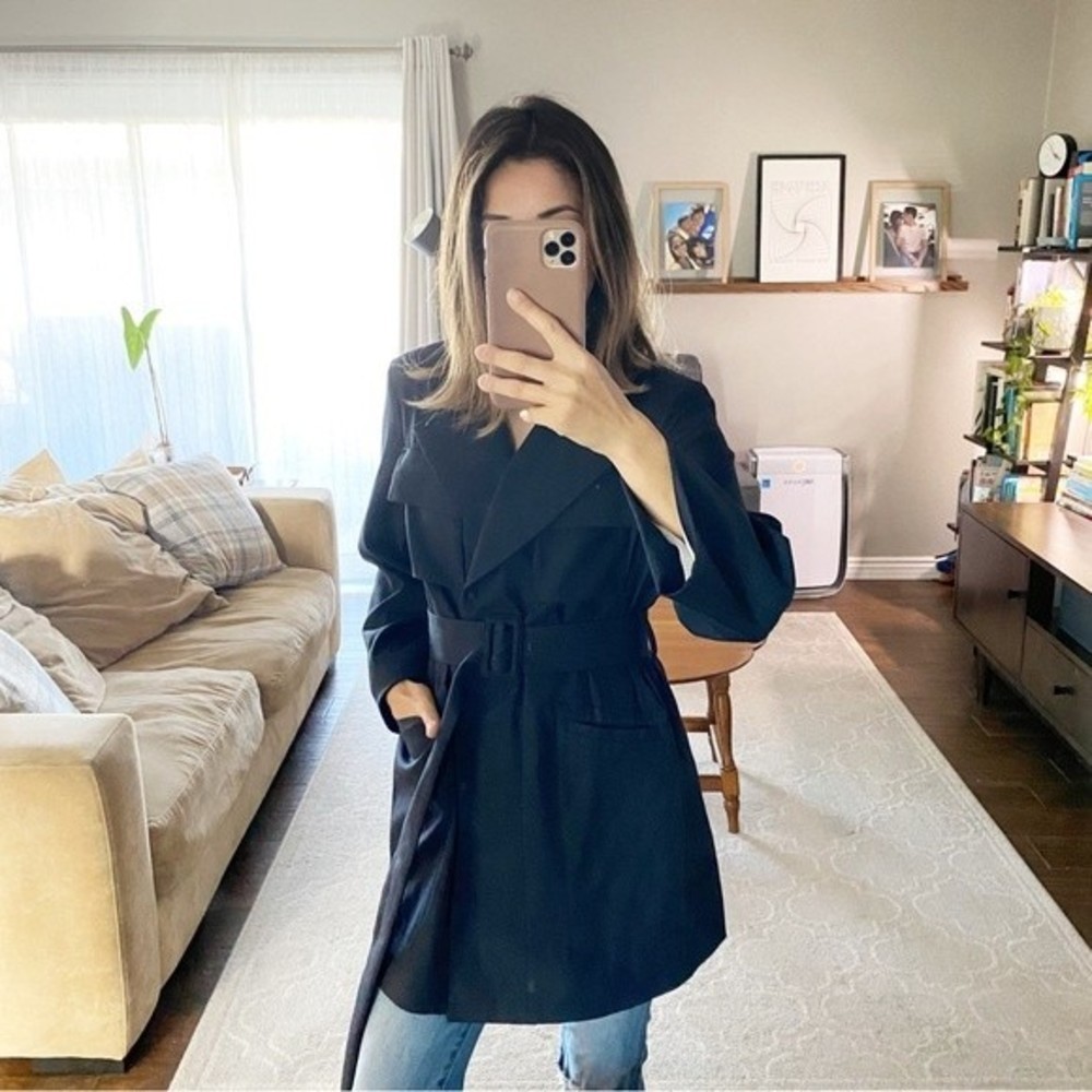 MM LAFLEUR Virgin Wool Mercer Parka belted double breasted blazer jacket size XS - Picture 11 of 13